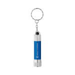 Porte-clés aluminium partiellement recyclé avec lampe LED 3 positions couleur bleu roi image avec logo 2