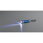 Porte-clés aluminium partiellement recyclé avec lampe LED 3 positions couleur bleu roi troisième vue