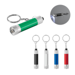 Porte-clés aluminium partiellement recyclé avec lampe LED 3 positions diverses couleurs