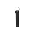 Porte-clés élégant en PU avec anneau en métal et boîte en papier kraft couleur noir deuxième vue
