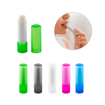 Baume à lèvres végan à la vanille avec emballage transparent diverses couleurs