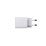 Adaptateur secteur en plastique recyclé avec deux ports USB couleur blanc première vue