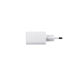 Adaptateur secteur en plastique recyclé avec deux ports USB couleur blanc deuxième vue