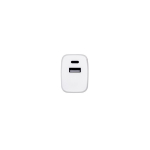 Adaptateur secteur en plastique recyclé avec deux ports USB couleur blanc troisième vue