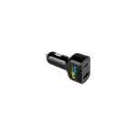 Adaptateur allume-cigare ultra-rapide avec deux ports USB couleur noir image avec logo