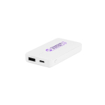 Batterie externe ultra-compacte avec capacité de 4 000 mAh couleur blanc image avec logo