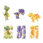 Puzzle 3D en papier 3 en 1 en forme de dinosaure idéal pour enfants diverses couleurs