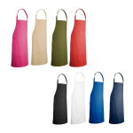 Tablier en sergé de coton idéal pour cuisiner 180 g/m² diverses couleurs