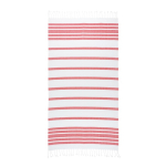 Serviette de plage en coton et polyester à rayures 180 g/m² couleur rouge première vue