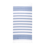 Serviette de plage en coton et polyester à rayures 180 g/m² couleur bleu marine première vue