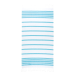 Serviette de plage en coton et polyester à rayures 180 g/m² couleur bleu ciel première vue