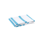 Serviette de plage en coton et polyester à rayures 180 g/m² couleur bleu ciel deuxième vue