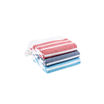 Serviette de plage en coton et polyester à rayures 180 g/m²