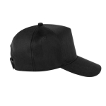Casquette en polyester recyclé et fermeture adhésive 210 g/m² couleur noir deuxième vue