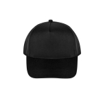 Casquette en polyester recyclé et fermeture adhésive 210 g/m² couleur noir