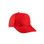 Casquette en polyester recyclé et fermeture adhésive 210 g/m² couleur rouge première vue