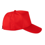 Casquette en polyester recyclé et fermeture adhésive 210 g/m² couleur rouge deuxième vue