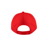Casquette en polyester recyclé et fermeture adhésive 210 g/m² couleur rouge troisième vue