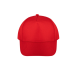Casquette en polyester recyclé et fermeture adhésive 210 g/m² couleur rouge