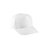 Casquette en polyester recyclé et fermeture adhésive 210 g/m² couleur blanc première vue