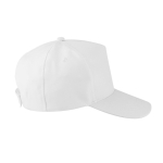 Casquette en polyester recyclé et fermeture adhésive 210 g/m² couleur blanc deuxième vue
