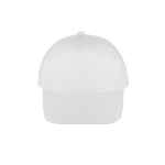 Casquette en polyester recyclé et fermeture adhésive 210 g/m² couleur blanc