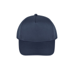 Casquette en polyester recyclé et fermeture adhésive 210 g/m² couleur bleu marine