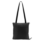 Couverture de pique-nique pliable en polyester se transformant en sac couleur noir première vue