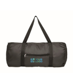 Sac de sport avec poche frontale et capacité de 20L couleur noir vue avec zone d'impression