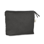 Trousse de toilette en tissu recyclé avec fermeture éclair assortie couleur noir