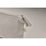 Trousse de toilette en tissu recyclé avec fermeture éclair assortie couleur gris deuxième vue photographique