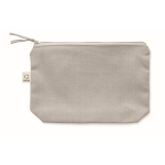 Trousse de toilette en tissu recyclé avec fermeture éclair assortie couleur gris quatrième vue