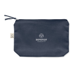 Trousse de toilette en tissu recyclé avec fermeture éclair assortie