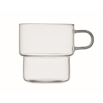 Tasse entièrement en borosilicate avec design empilable 300ml couleur transparent cinquième vue