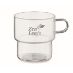 Tasse entièrement en borosilicate avec design empilable 300ml couleur transparent vue principale