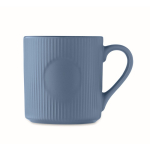 Tasse en céramique mate avec finition en relief 340ml couleur bleu deuxième vue