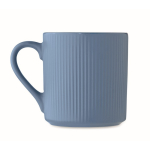 Tasse en céramique mate avec finition en relief 340ml couleur bleu troisième vue