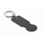Porte-clés en aluminium recyclé pour chariot de courses couleur noir
