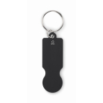 Porte-clés en aluminium recyclé pour chariot de courses couleur noir deuxième vue