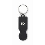 Porte-clés en aluminium recyclé pour chariot de courses couleur noir vue principale