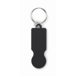Porte-clés en aluminium recyclé pour chariot de courses couleur noir troisième vue