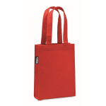 Petit sac en feutre RPET avec soufflet et poignées courtes couleur rouge