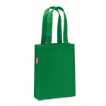 Petit sac en feutre RPET avec soufflet et poignées courtes couleur vert