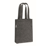 Petit sac en feutre RPET avec soufflet et poignées courtes couleur gris foncé