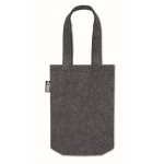 Petit sac en feutre RPET avec soufflet et poignées courtes couleur gris foncé deuxième vue