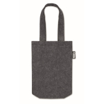 Petit sac en feutre RPET avec soufflet et poignées courtes couleur gris foncé troisième vue