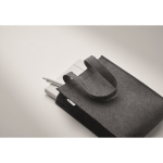 Petit sac en feutre RPET avec soufflet et poignées courtes couleur gris foncé cinquième vue photographique