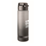 Bouteille anti-fuite en RPET avec indicateur d’hydratation 1L couleur blanc vue avec zone d'impression