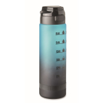 Bouteille anti-fuite en RPET avec indicateur d’hydratation 1L couleur turquoise
