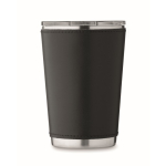 Verre en acier inoxydable avec housse amovible en similicuir 350ml couleur noir quatrième vue
